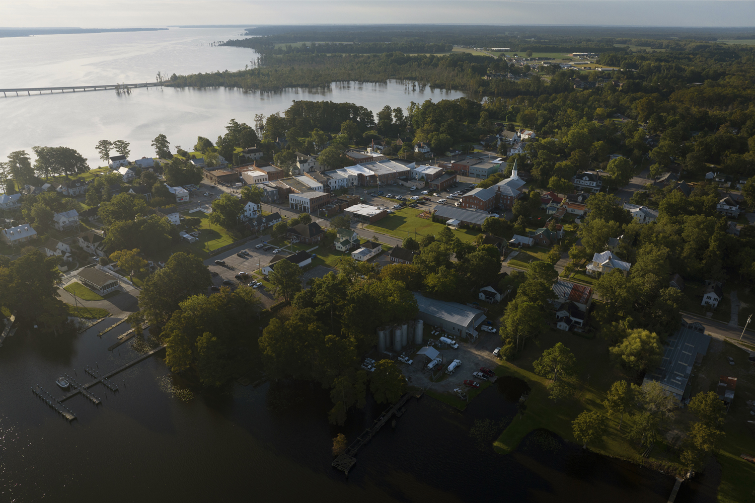 an overhead view of the Albemarle Sound