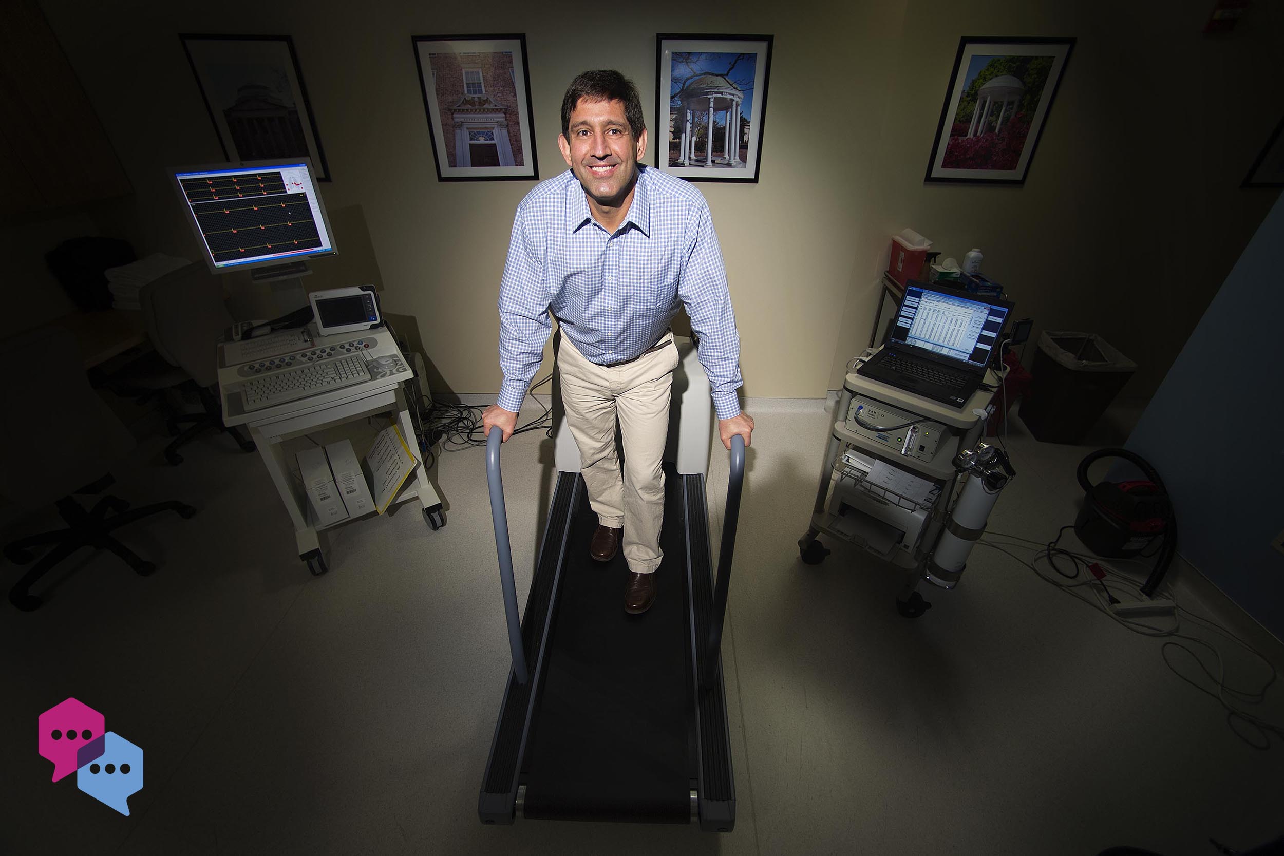 Claudio Battagliniat at the Exercise Oncology Research Laboratory in Fetzer Hall on the campus of UNC-Chapel Hill