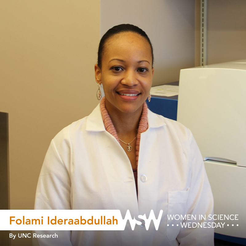 Portrait of Folami Ideraabdullah in the lab.