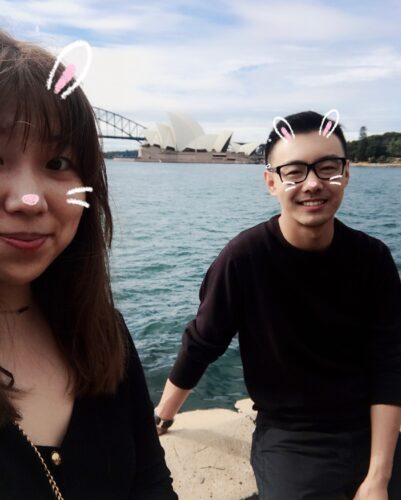 Erik Zhang and his friend Amy in Sydney, Austrailia