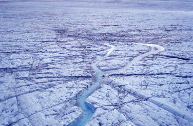 snow melting on the Greenland ice sheet