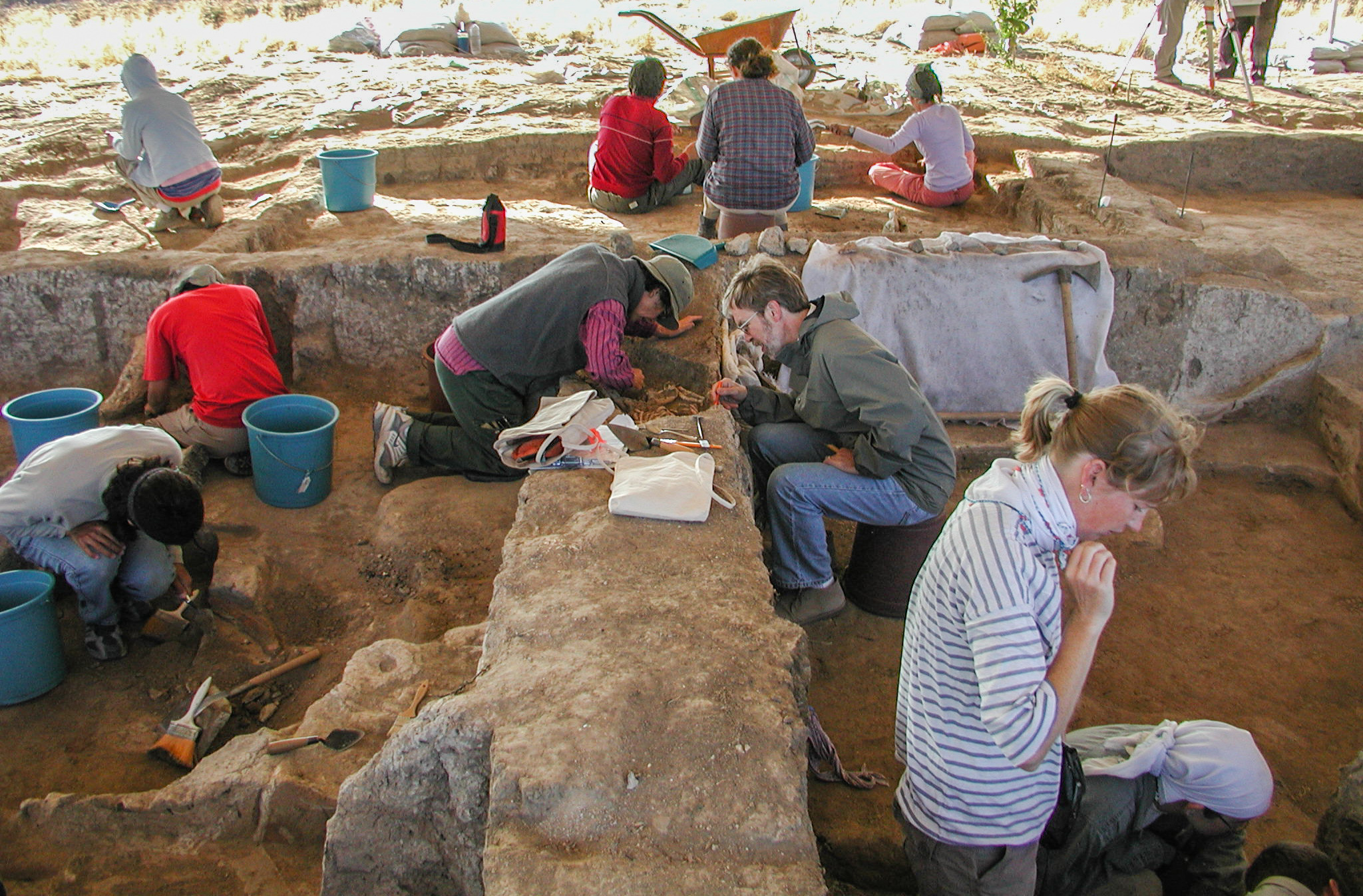 Clark Larsen working at Catalhoyuk