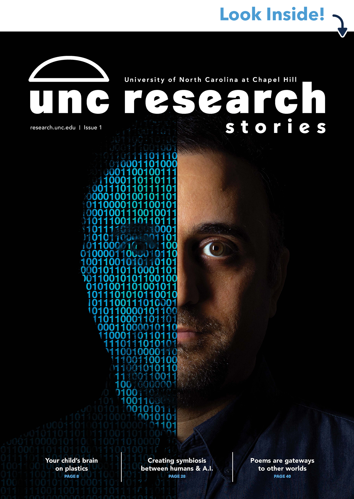 UNC Research Stories 2024 to 2025 cover. Click to view a flipbook version of the print magazine.