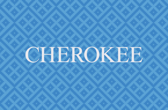 the word Cherokee switching from English to Cherokee