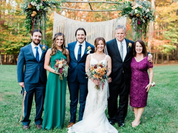 McCann and her family at her brother's wedding
