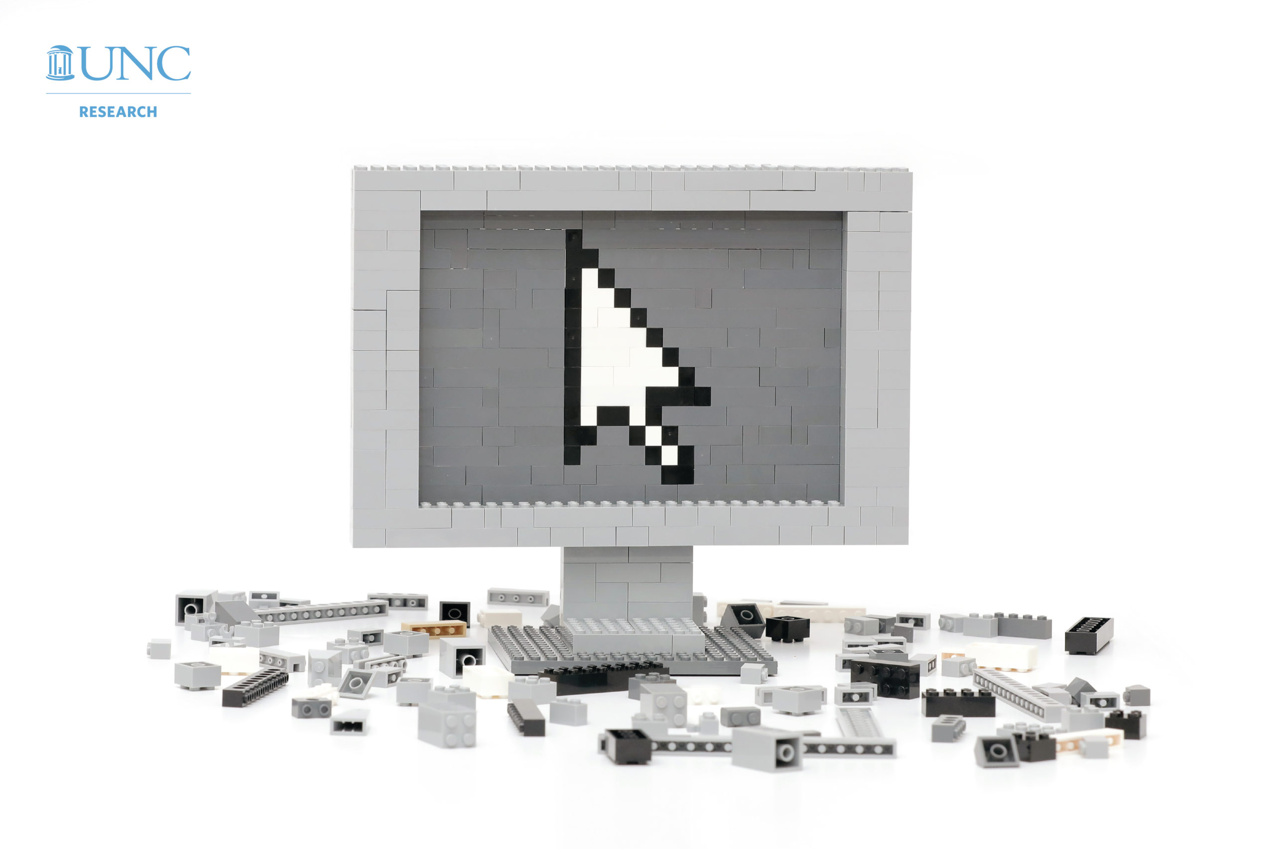 a computer monitor made out of LEGOs