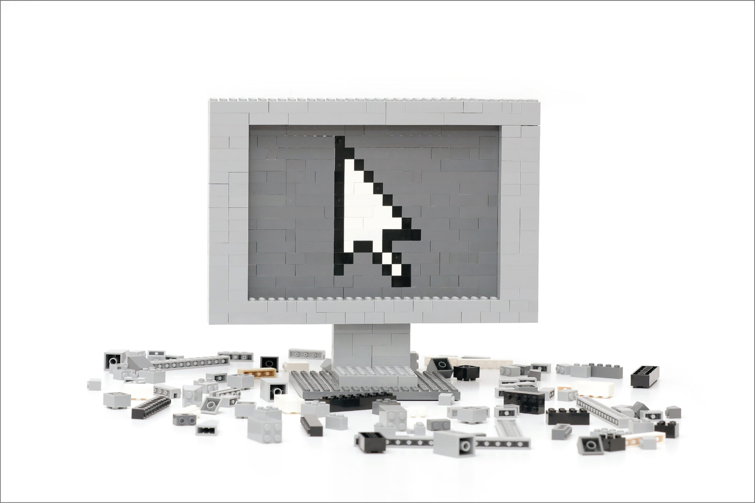 Photo of a computer screen made from lego.