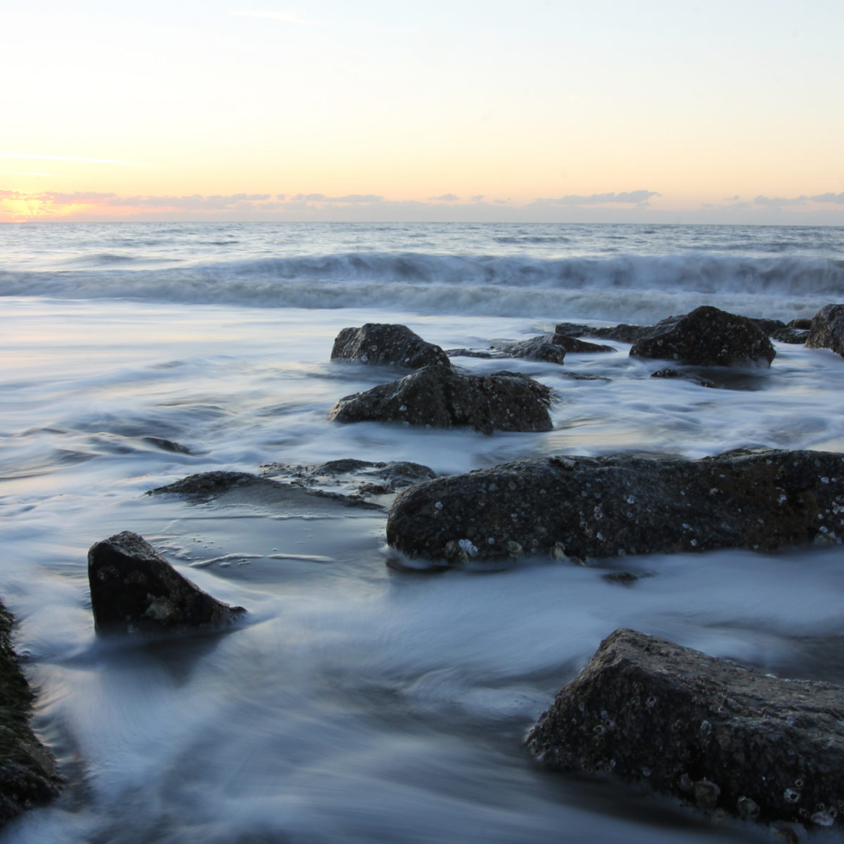 Day Break At Edisto Beach Endeavors The Beach Tide Starts To Recede At Sun Rises