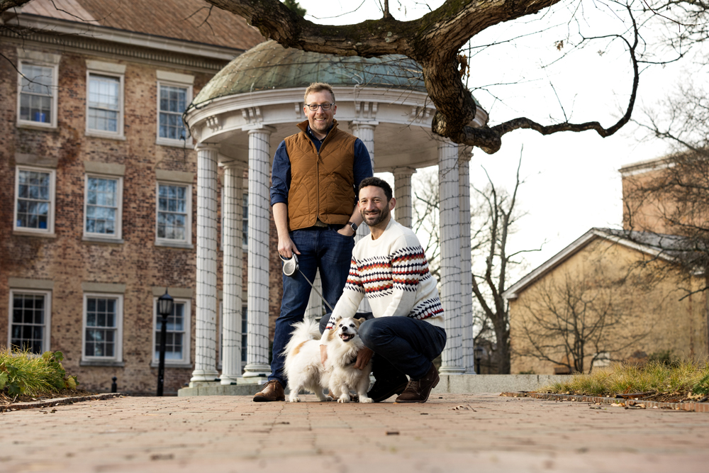 Daniel Klasik, Ethan Hutt, and their dog Holtby