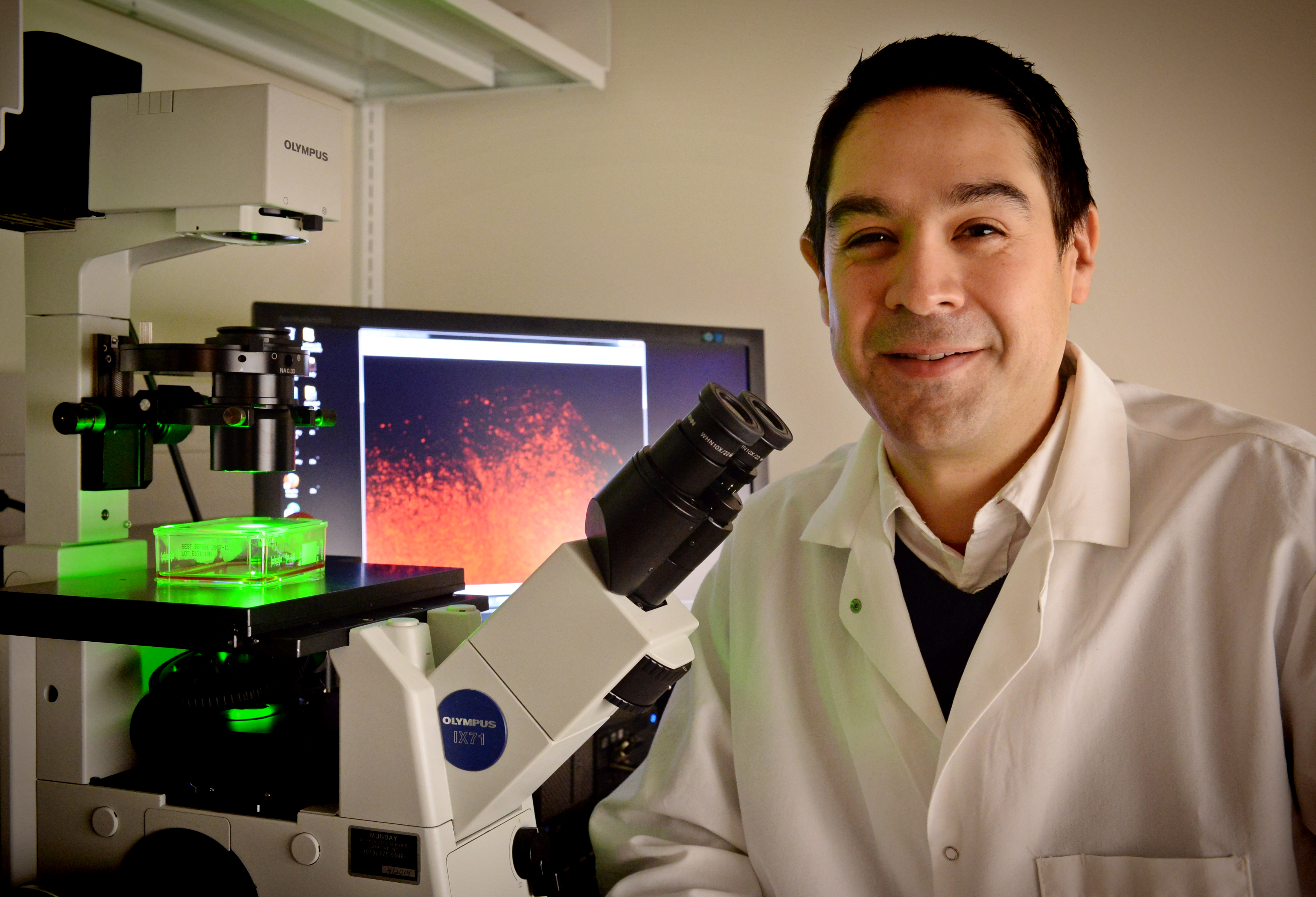 Shawn Hingtgen poses in his lab