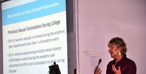 Sandra Martin giving her presentation at the 2015 Gender-Based Violence Research Group Summit