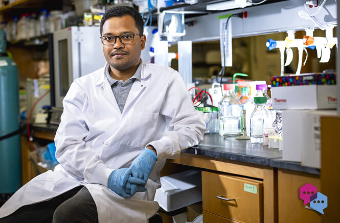 Sourav Kumar Patra in the lab