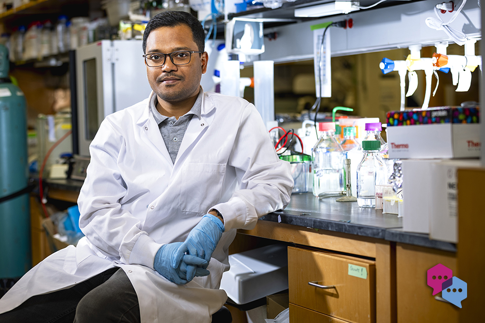 Sourav Kumar Patra in the lab